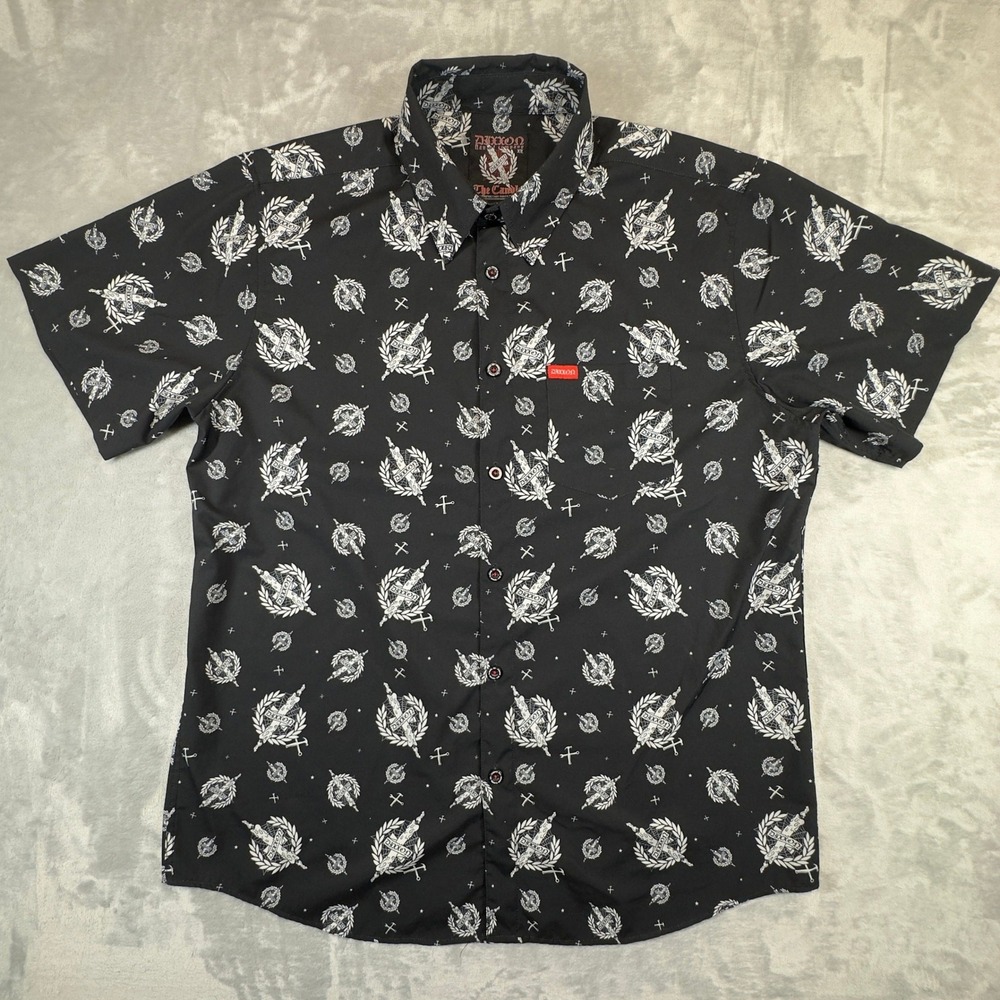 Dixxon Flannel Co The Candle Party Shirt XL Black White D-Lite Short Sleeve